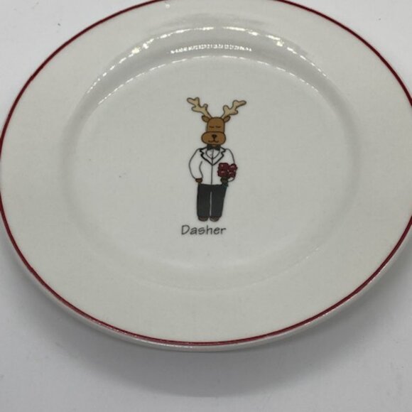 Christmas and Holiday Rainbow Mountain Set of Reindeer Plates Set of 8 - Picture 6 of 8